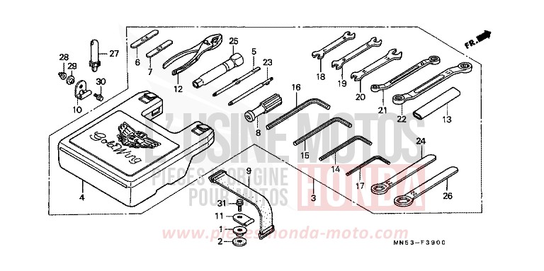 TOOLS for Gold Wing MARTINI BEIGE METALLIC (YR149M) from 1989